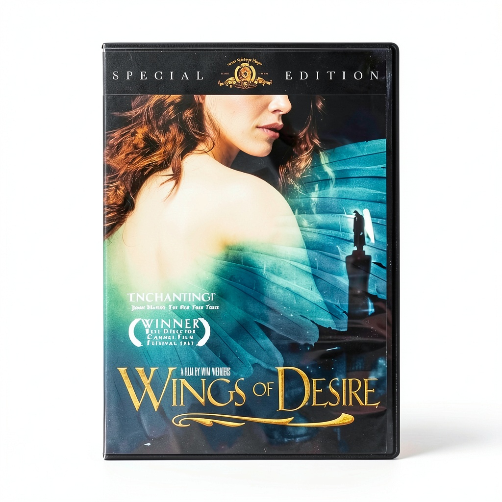 Wings of Desire DVD cover showing angelic figures over Berlin