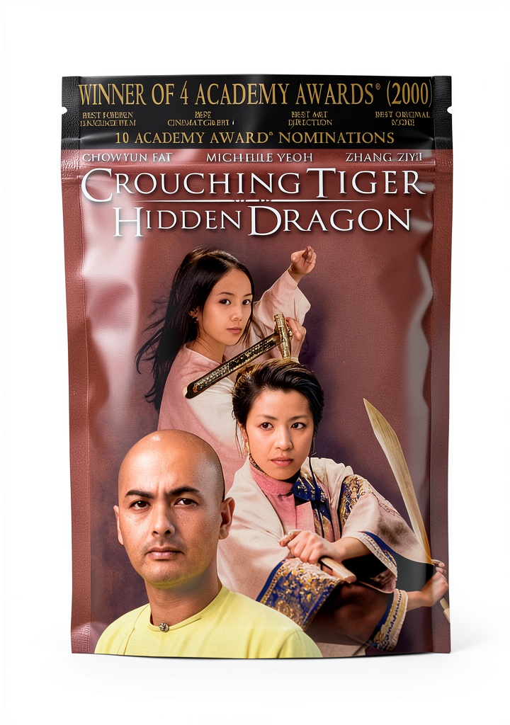 Crouching Tiger Hidden Dragon DVD cover showcasing dramatic action scene