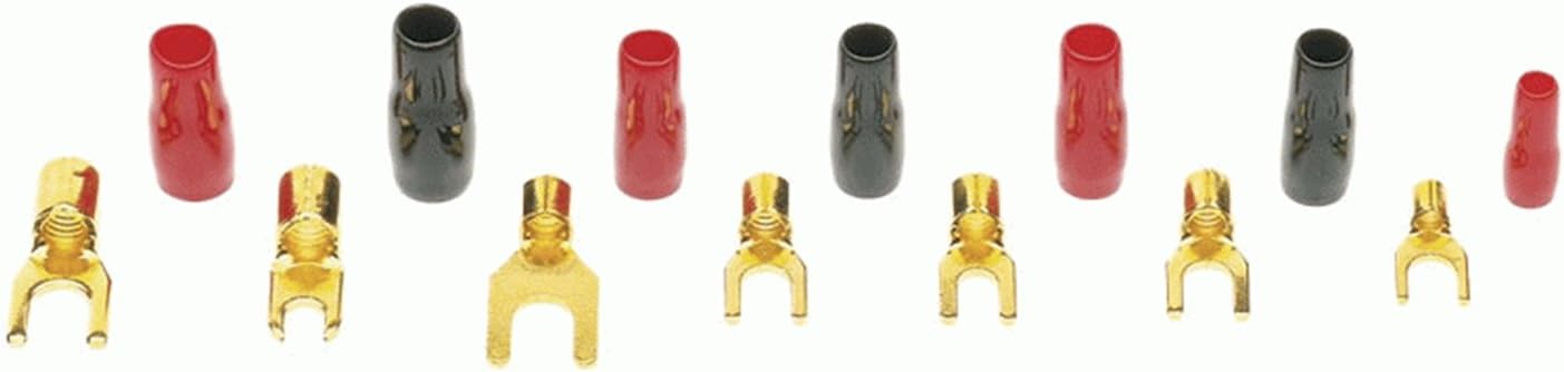 Installing Metra Spade Terminal Gold Connector 20 Pack on a wooden workbench