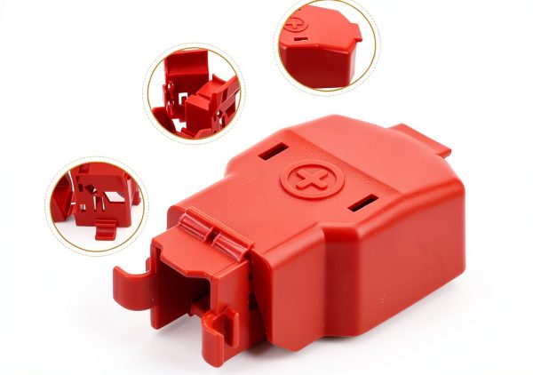Battery Terminal Cover Generic Car Battery ABS Red Fit for 2010-17-3