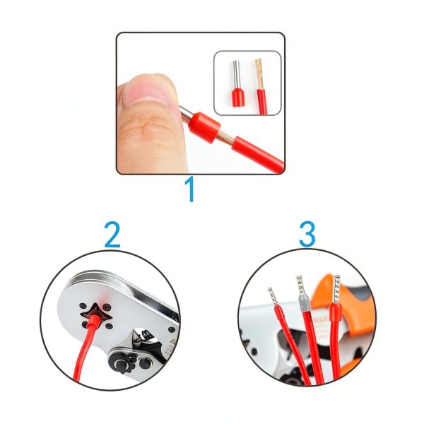 6 Gauge Ferrule Connectors XFFCSEC Crimp Butt Terminals Red Black Pack-3