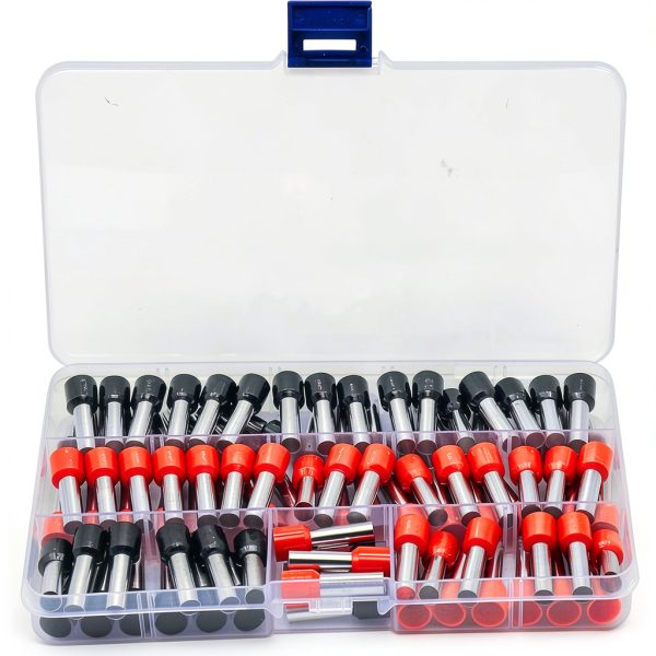 6 Gauge Ferrule Connectors XFFCSEC Crimp Butt Terminals Red Black Pack-0