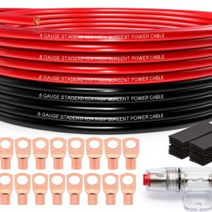 8 Gauge Wire CCA Cable with 60A Fuse Holder Red/Black 25ft Ruikarhop-0