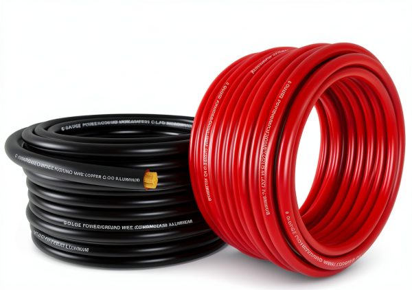 1/0 Gauge Power Ground Wire Black/Red with Cable Cutter Tuijodaix 20ft-1