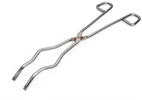 Crucible Tongs JTS Stainless Steel 12" Length with Serrated Bent Tips-3