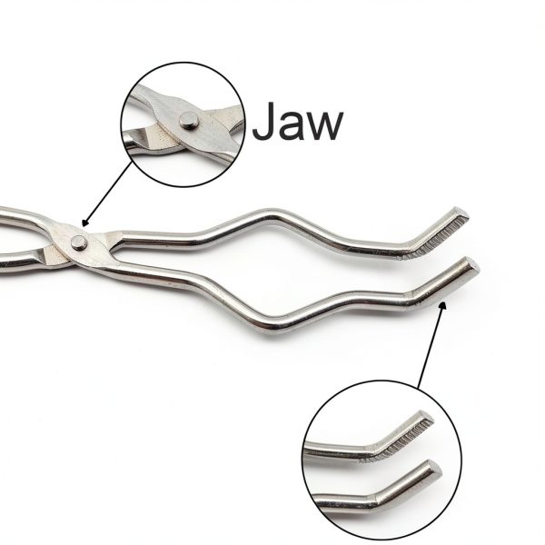 Crucible Clamp ZRM E 21.5cm Stainless Steel Lab Tongs Polished-3