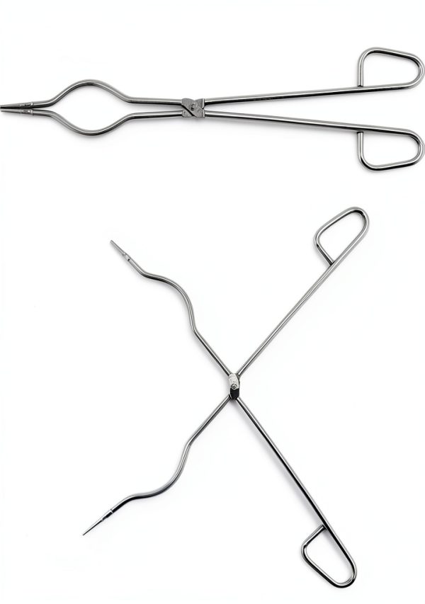 Stainless Steel Crucible Tongs 14" by QWORK Polished Anti‑Skid Design-4